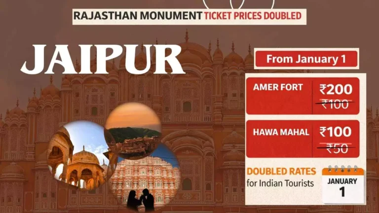पर्यटकों को तगड़ा झटका, जयपुर के ऐतिहासिक स्थलों पर अचानक बढ़े टिकट रेट